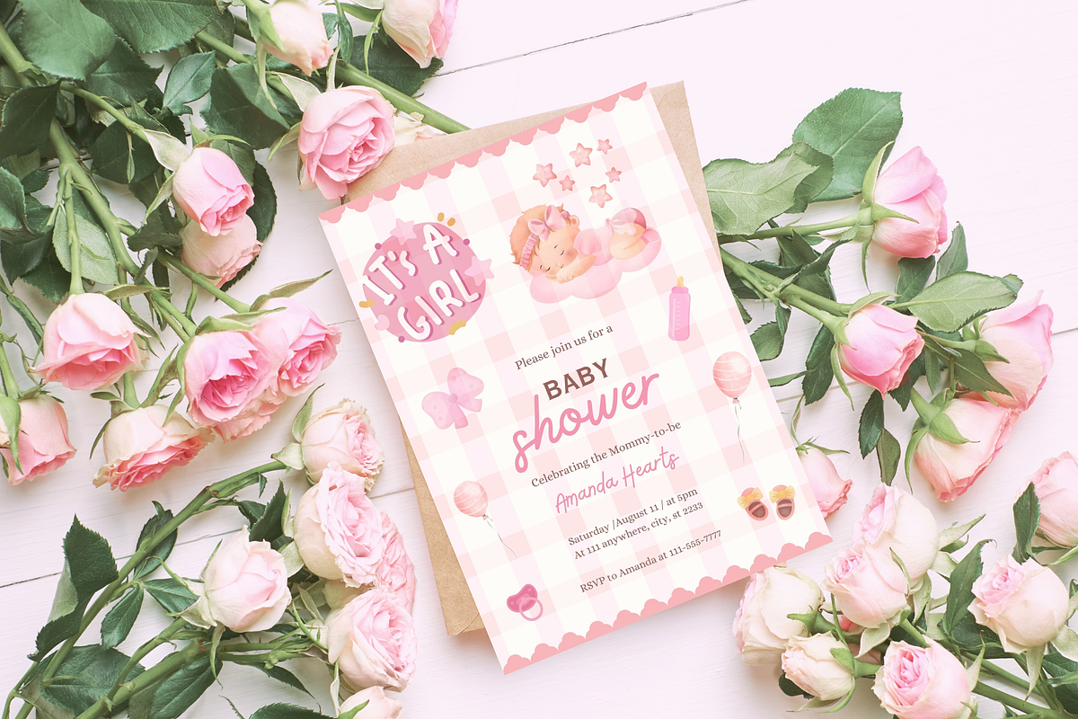 Baby Shower Invitation Template, an Invitation Template by SimoDigitalArt (Photo 5 of 9)
