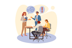 Successful teamwork in office, a Person Illustration by YummyBuum