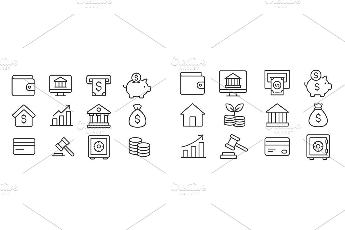 Icons representing financial, a Finance Illustration by ZinetroN
