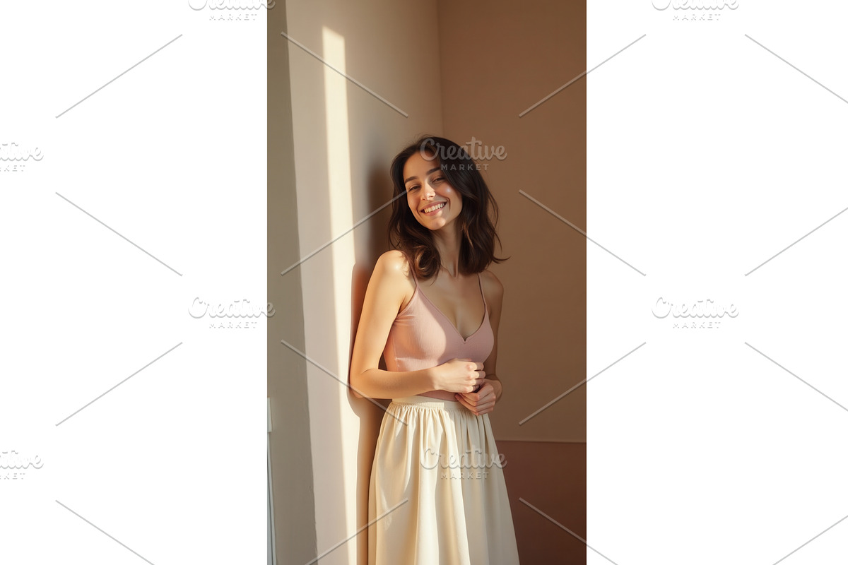 Smiling woman in soft natural light, an Illustration by tilialucida