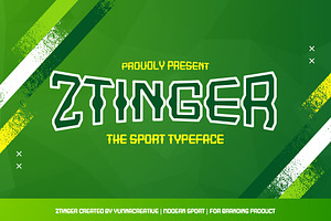 Ztinger - Sports Font, a Sans Serif Font by Dhabee