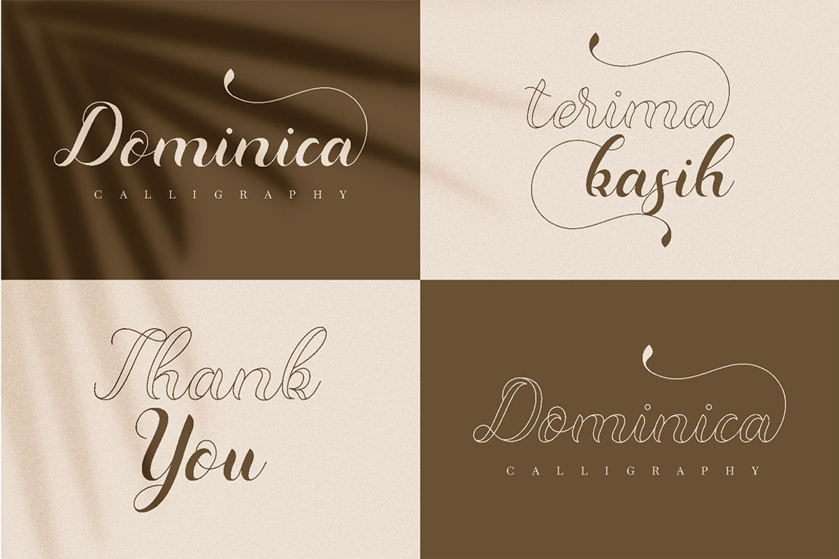 Dominica Calligraphy Script, a Script Font by Idea Studio (Photo 12 of 12)