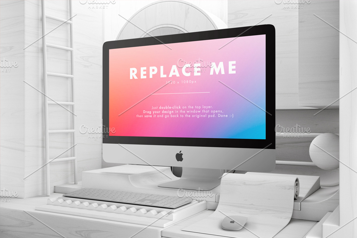 iMac Creative Mockups Set, a Mac Mockup by As Good As Possible (Photo 2 of 16)