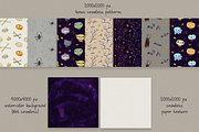 Cute Watercolor Halloween monsters, a Seasonal Illustration by KatPush (Thumbnail 4 of 5)