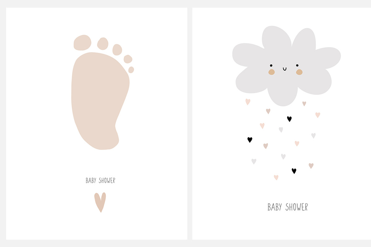 baby shower cards & seamless pattern, a Seasonal Illustration by Pokraky (Photo 5 of 6)