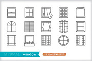 Buildings 4-pack icon bundle, an Outline Icon by Picture Window (Thumbnail 5 of 6)