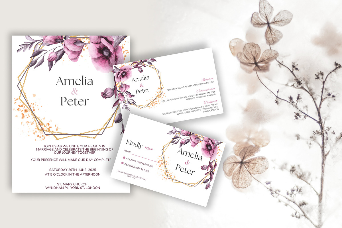 Modern Wedding Invitation, an Invitation Template by Design House (Photo 3 of 16)