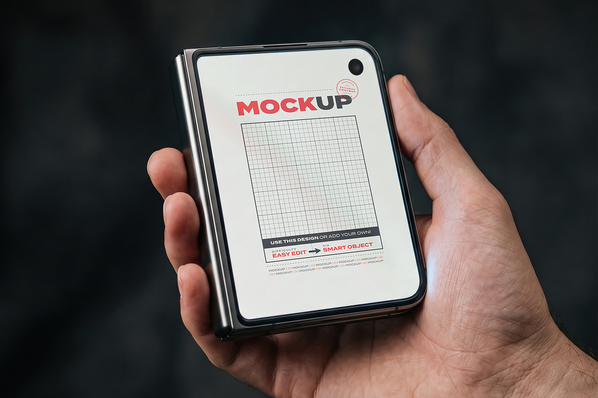 Dual Foldable Phone Screen Mockups, an iPhone Mockup by Luuqas Design (Photo 3 of 4)