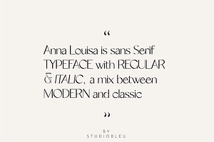 ANNA LOUISA - Modern Typeface