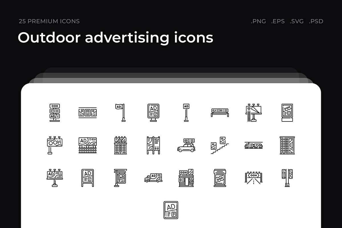 Outdoor advertising icons, an Outline Icon by Wencory (Photo 1 of 2)