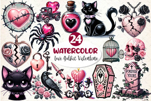 Love Gothic Valentine Sublimation, a Work Illustration by Dream Creation