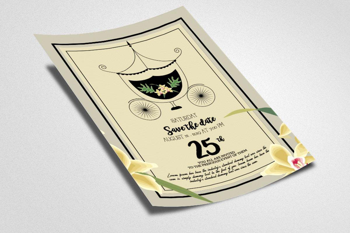 Save The Date Golden Invite Template, a Flyer Template by Psd Templates (Photo 2 of 2)