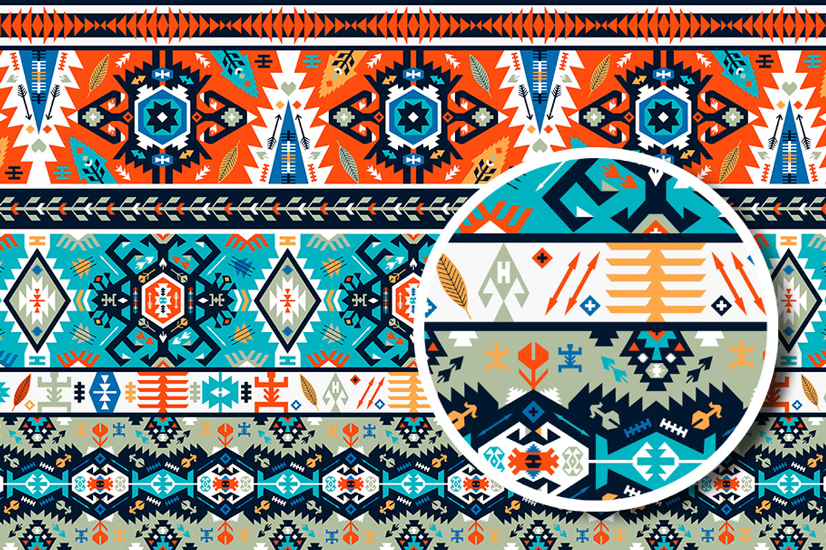 3 Geometric Boho Aztec Patterns, a Pattern Graphic by tomuato (Photo 4 of 4)
