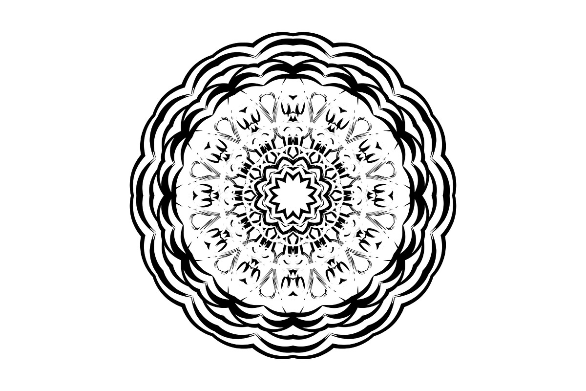 Ornamental Black White Mandala Pack, a Decorative Illustration by NJ Himel (Photo 24 of 103)