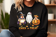 Chick Or Treat Retro Halloween PNG, an Illustration by DreamCafeArt (Thumbnail 3 of 6)