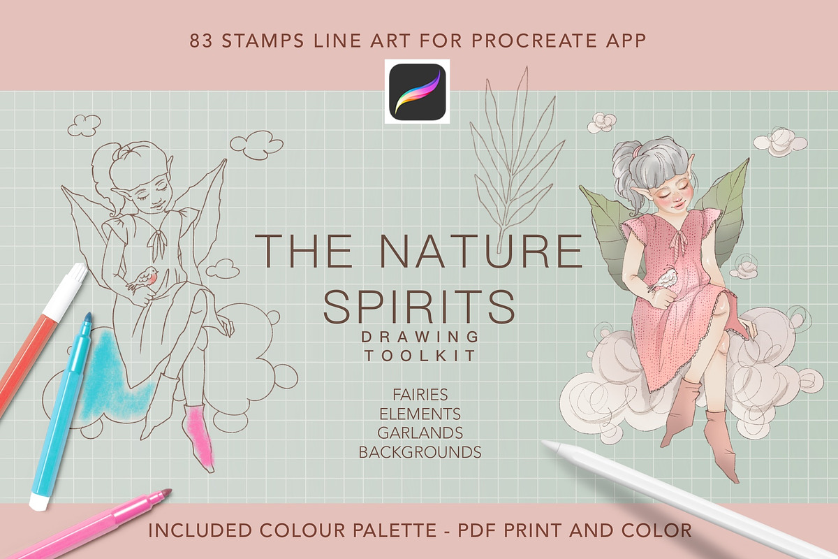 Procreate The Nature Spirits Toolkit, a Brush Add-On by Rosangela Curti (Photo 1 of 14)