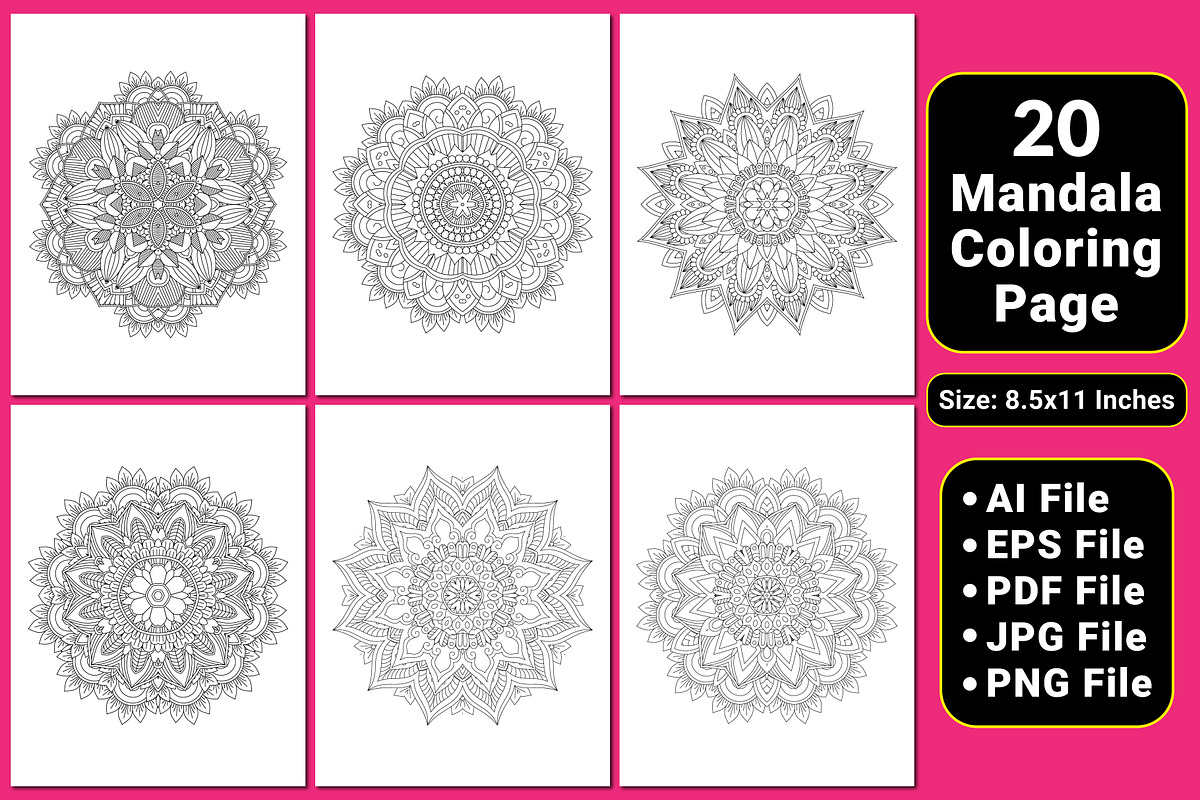 Mandala Coloring Book Pages, a Pattern Graphic by mirajeee (Photo 2 of 4)