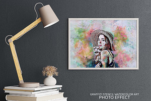 Graffiti Stencil Watercolor Art