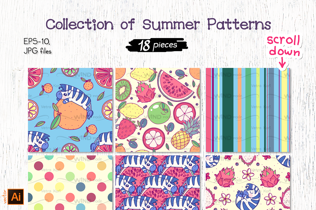 vector set Summer Party with zebra, an Illustration by WINDmade (Photo 9 of 11)