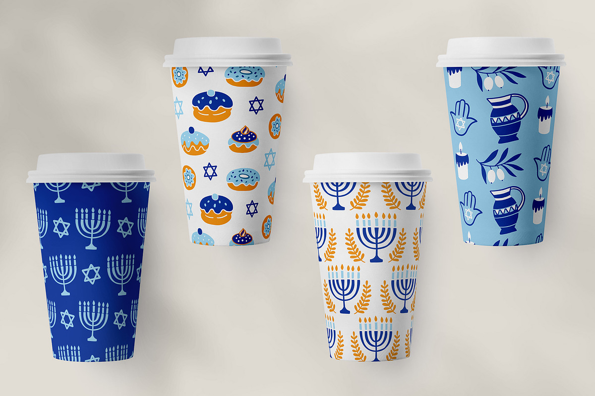 Hanukkah Clipart & Patterns Pack, a Background Graphic by Katrinelly (Photo 9 of 14)