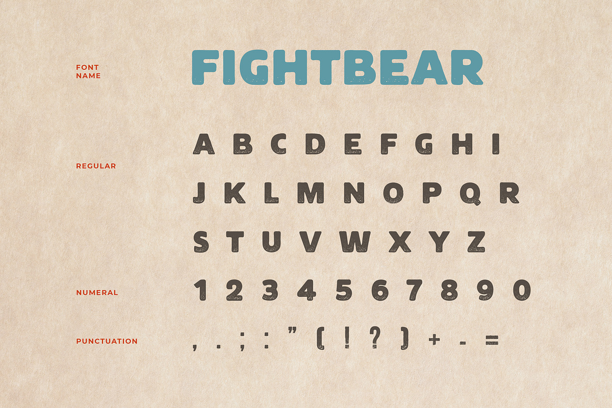 Fight Bear Display Typeface Font preview 5