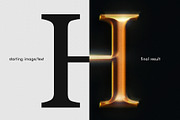 HD Photoshop Gold, text logo FX, a Layer Style Add-On by Giallo (Thumbnail 4 of 15)