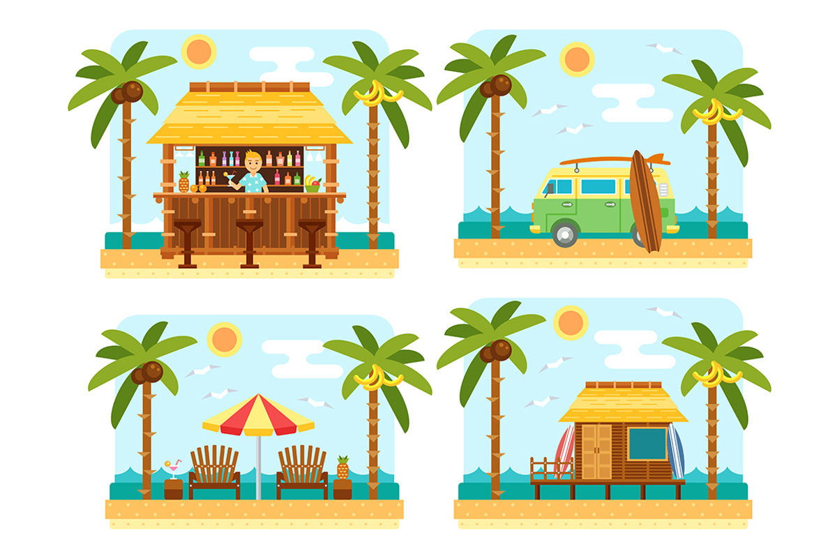 Flat Beach Scene, an Object Graphic by MeadowFox (Photo 1 of 4)