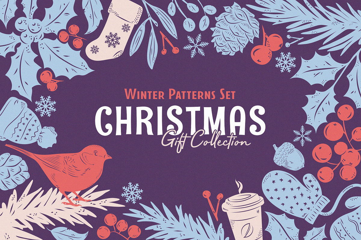 Christmas Gift: Vector Patterns Set, a Pattern Graphic by pixelbuddha.net (Photo 1 of 7)