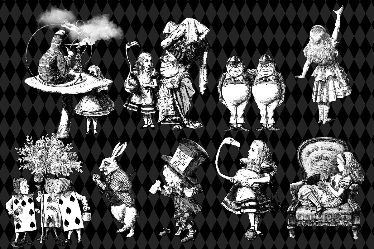 Black & White Alice Graphics, an Illustration by Digital Curio (Photo 2 of 8)