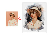 Abstract Portrait Watercolor Art, an Action Add-On by Photoshop Action (Thumbnail 11 of 21)