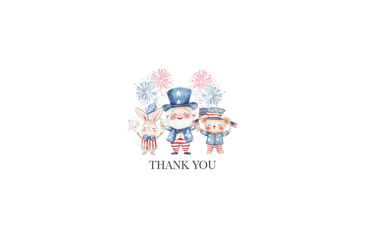 4th of July Watercolor Clipart, an Illustration by CharmClipart (Photo 9 of 9)