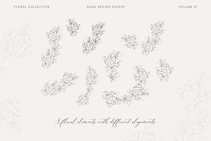 Minimal Floral Lineart Wreaths