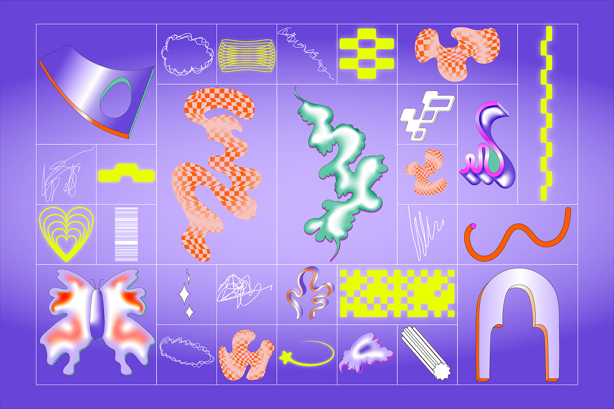 Postmodern Squiggle 2 Vector Clipart, an Object Graphic by angelainthefields (Photo 10 of 14)