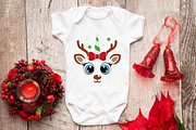Christmas Reindeer Faces SVG Pack, an Illustration by Anastasia Feya (Thumbnail 2 of 5)