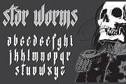 STAR WORMS, a Blackletter Font by Mister Chek (Thumbnail 2 of 2)