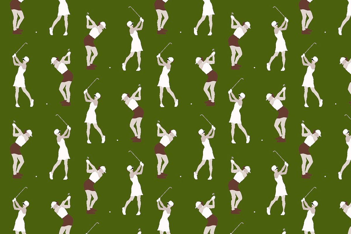 Green people modern golf girls, a Pattern Graphic by Cotton Melon pattern Shop (Photo 2 of 6)
