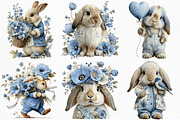 Watercolor Spring Rabbit Clipart Png, an Illustration by Craft Nest (Thumbnail 5 of 11)