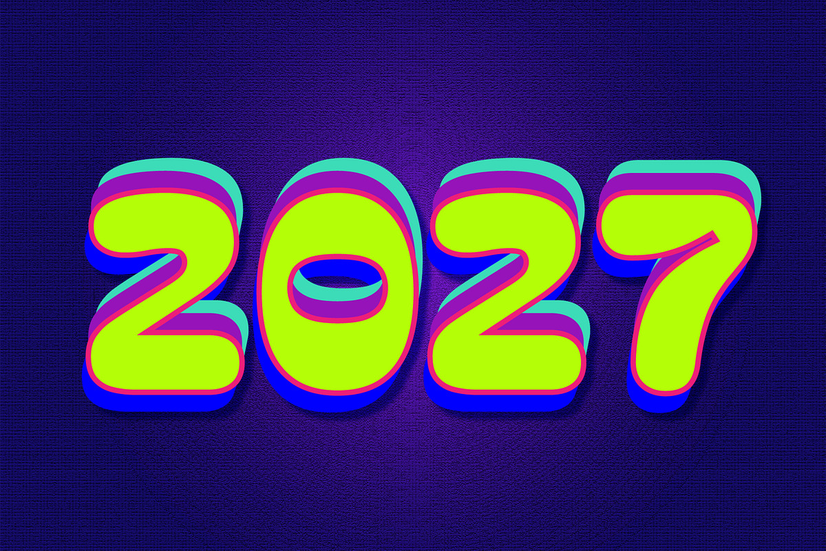 Happy New Year 2027 Text Effect, a Layer Style Add-On by CreativeShaper (Photo 2 of 2)