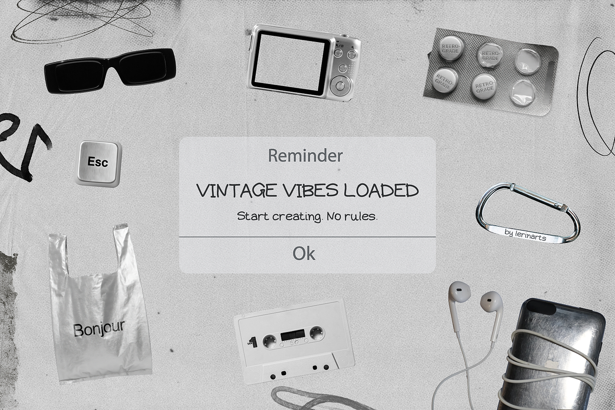 RETROGRADE Collage Pack, an Object Graphic by lerinartstudio (Photo 9 of 9)
