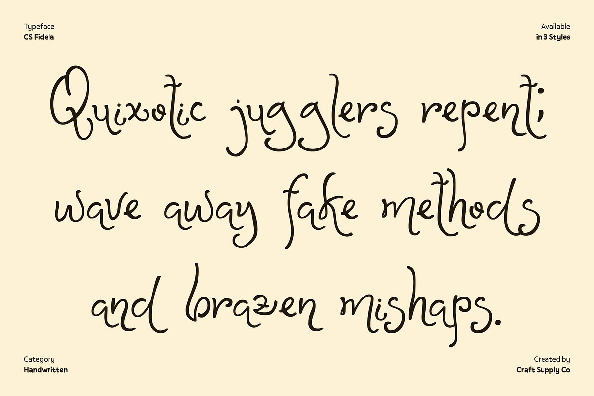 CS Fidela – Whimsical Font, a Handwritten Font by Craft Supply Co. (Photo 4 of 8)