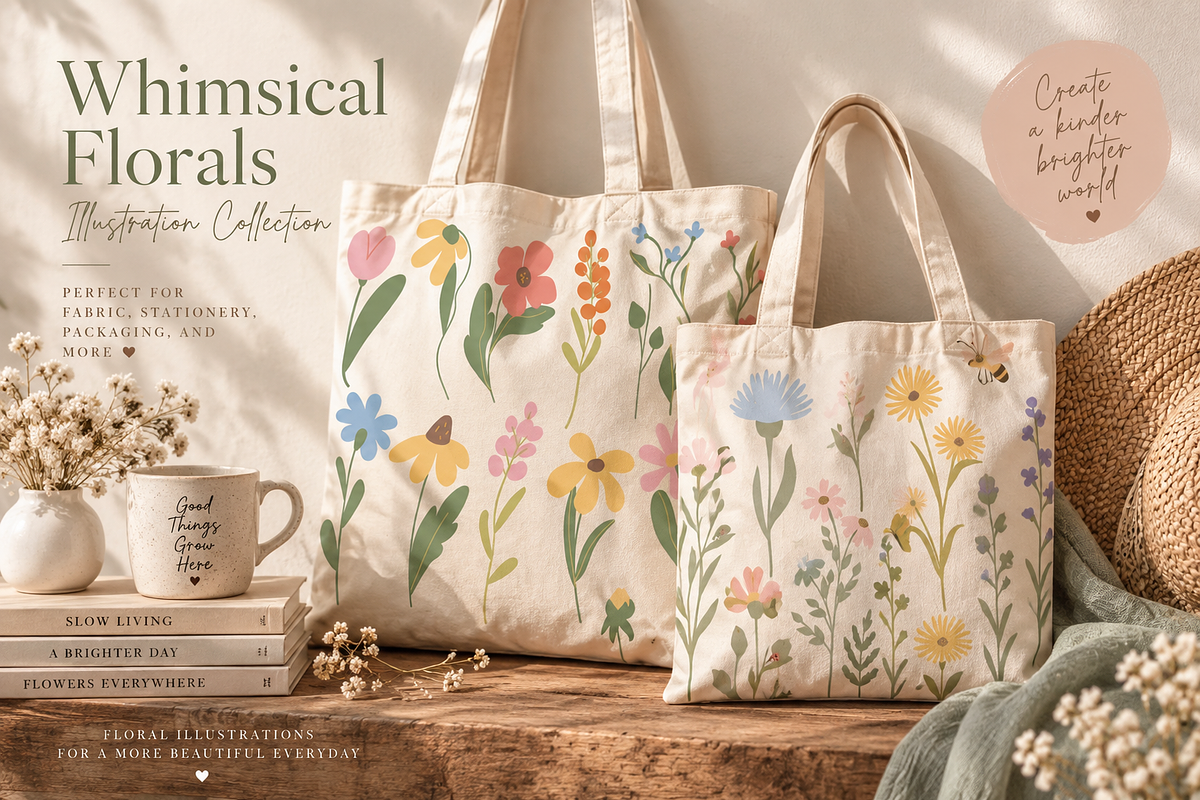 90 Whimsical Flowers Clipart, a Decorative Illustration by Anna Studio (Photo 6 of 12)