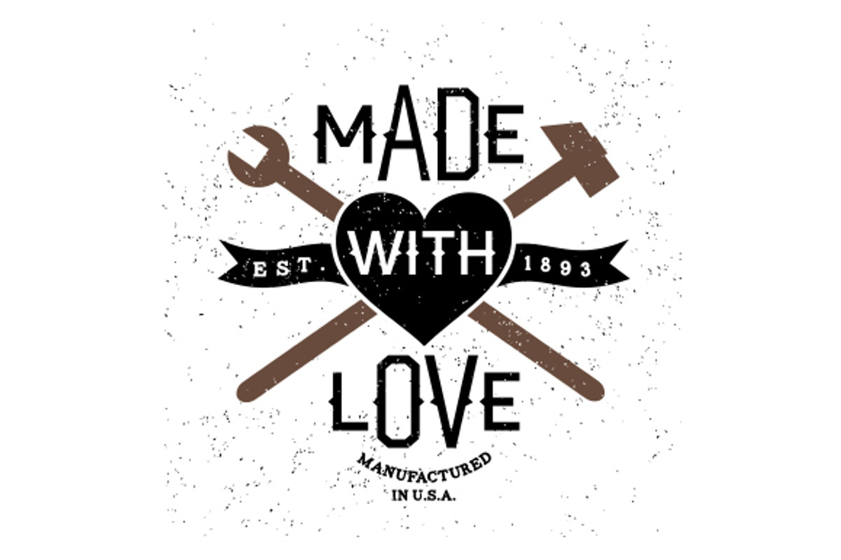 Vintage Label Made With Love, an Illustration by Ezepov (Photo 3 of 3)