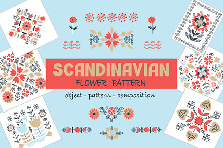 Scandinavian flower pattern