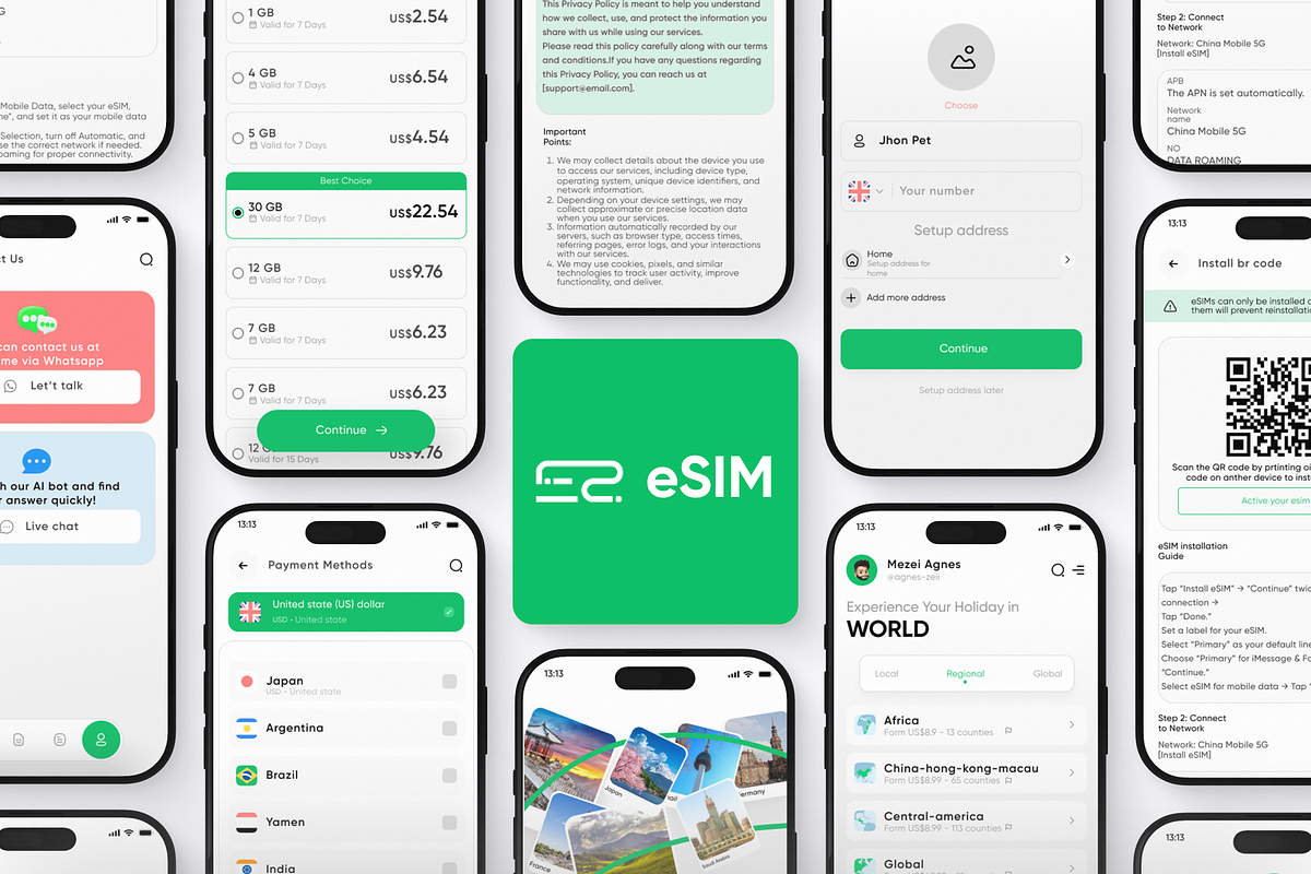 eSIM Mobile App – Travel eSIM, an UI Kit Template by Soulfuldesignstudio (Photo 6 of 7)