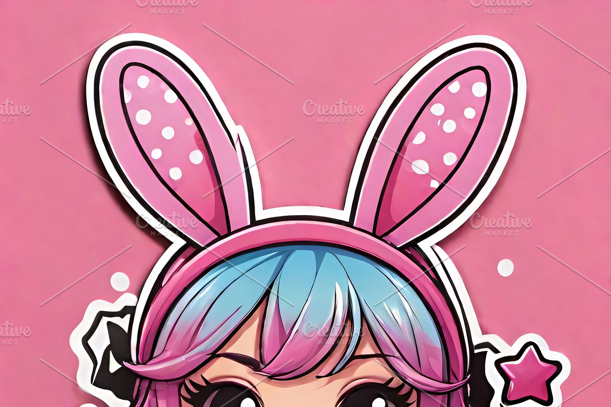 Kawaii Girl Stickers & Illustrations, an Illustration by ETARA by Mea Hau (Photo 5 of 16)