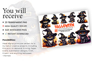 Halloween Cat Witch Clipart Bundle, a Seasonal Illustration by Creative Arslan (Thumbnail 5 of 9)