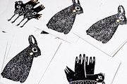 CUTE ANIMALS | Linocut | Vintage, an Animal Illustration by Mii Lab (Thumbnail 9 of 11)