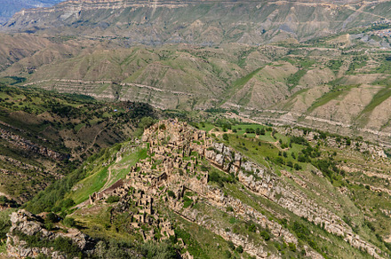 abandoned town a village in the mountains rocks gamsutl in Dagestan, a Nature Photo by SaulichPhoto