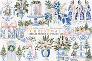 Watercolor Chinoiserie Christmas PNG, a Seasonal Illustration by Canvas Craft (Thumbnail 1 of 10)