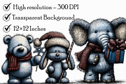 Christmas Animals Clipart, an Illustration by Libby Wishes (Thumbnail 3 of 7)